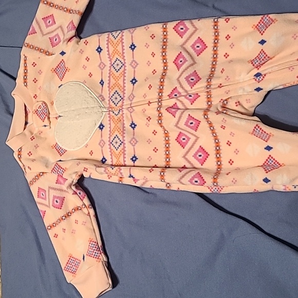 Carters girls 3 month 2 way zip and snap closure NWT footie sleeper - Picture 7 of 9